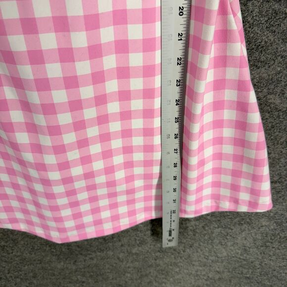Pink Lily Activewear Dress Women 16 Pink Plaid Build In Shorts Sheath Midi Lined - Picture 5 of 8